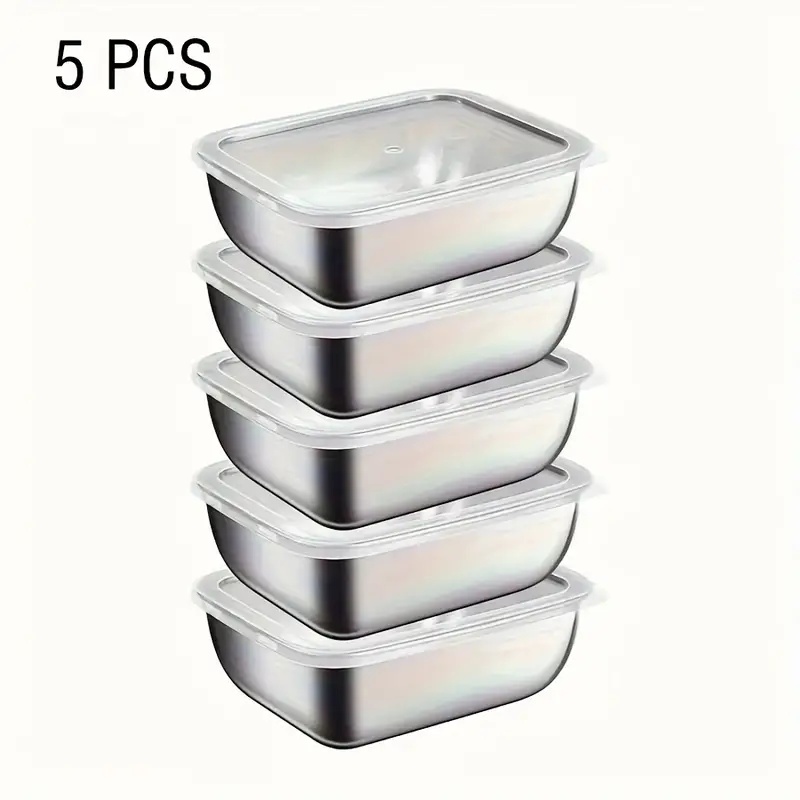 Meal Prep Day - Juego de 5 Recipientes de Acero