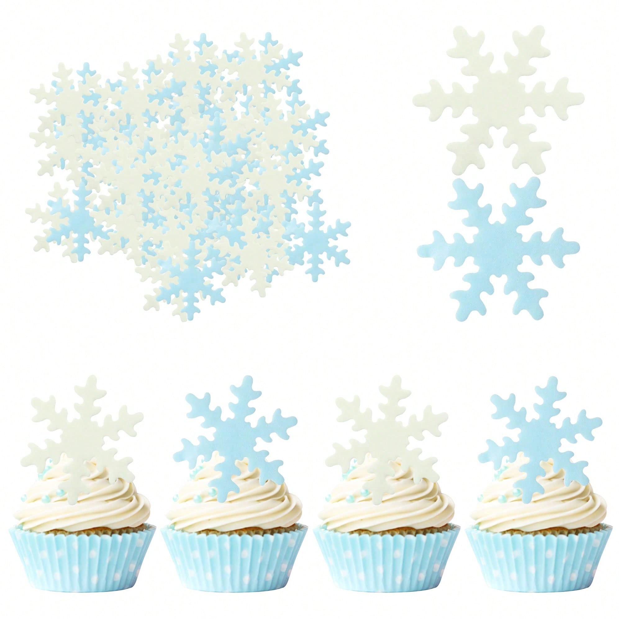 Meal Prep Frozen - 50 adornos para cupcakes azules y