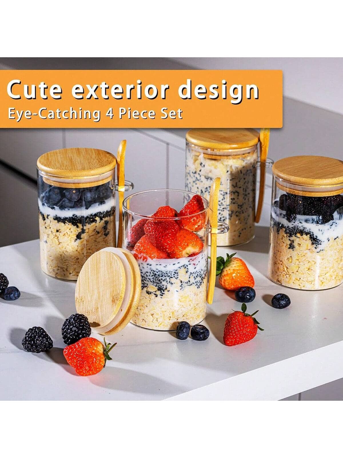 Paquete de 4 Frascos para Aven - Meal Prep Yogurt Parfait reseña y precio