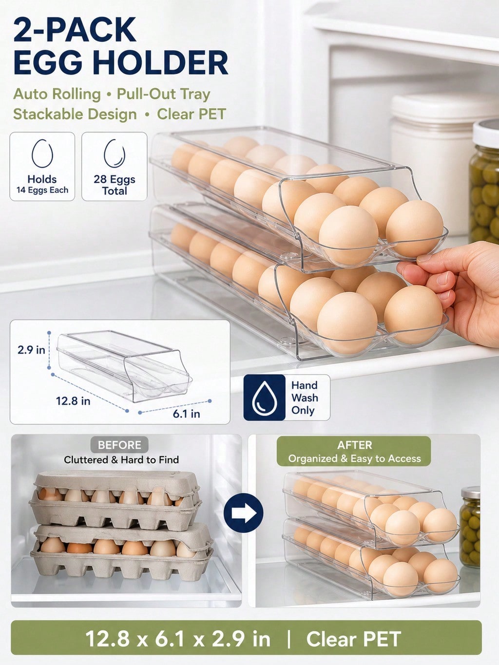 Paquete de 2 Porta Huevos Auto - Meal Prep Egg reseña y precio