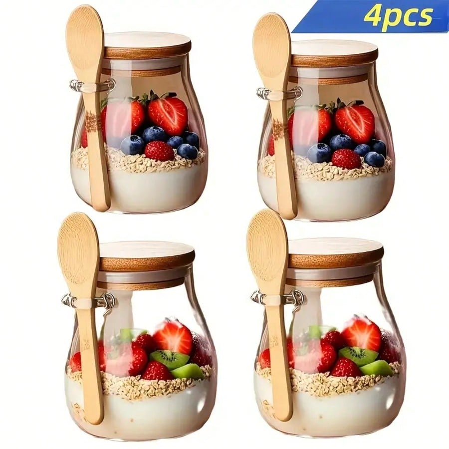 Paquete de 4 Recipientes para  - Meal Prep Yogurt Parfait reseña y precio