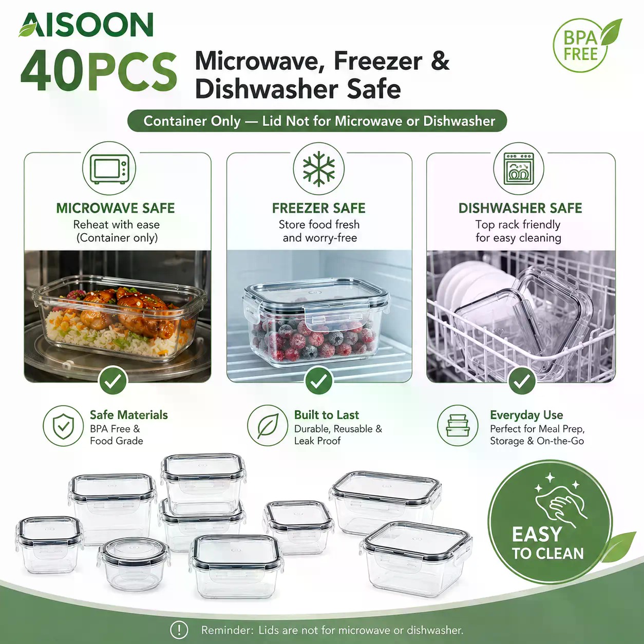 Juego de 40 Recipientes de Alm - Meal Prep Day reseña y precio